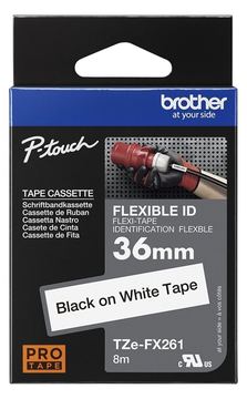 Brother TZe-FX261 - Schwarz auf Weiß - Rolle (3,56 cm x 8 m) von LumaTech