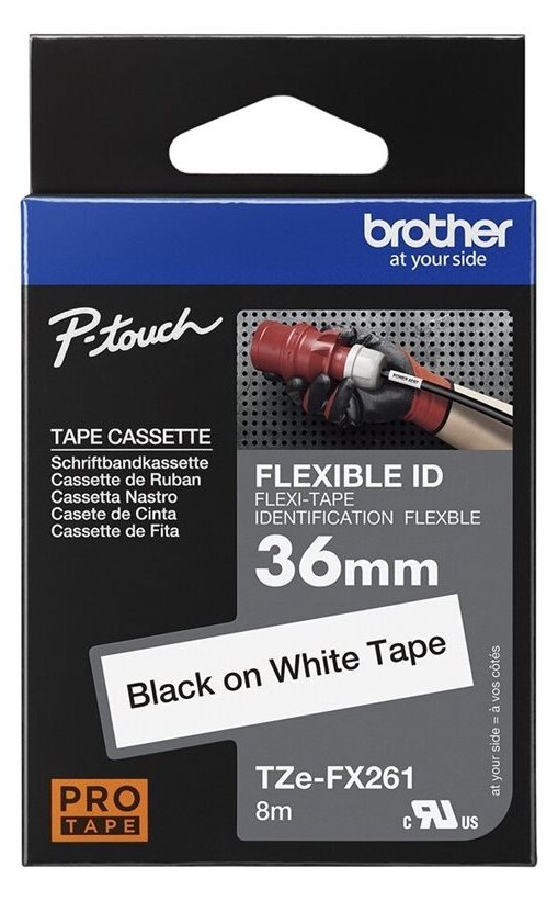 Brother TZe-FX261 - Schwarz auf Weiß - Rolle (3,56 cm x 8 m)