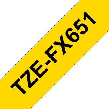Brother TZe-FX651 - Schwarz auf Gelb - Rolle (2,4 cm x 8 m) von LumaTech