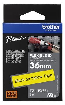 Brother TZe-FX661 - Schwarz auf Gelb - Rolle (3,6 cm x 8 m) von LumaTech