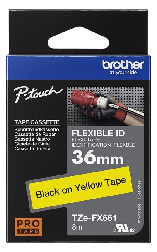 Brother TZe-FX661 - Schwarz auf Gelb - Rolle (3,6 cm x 8 m)