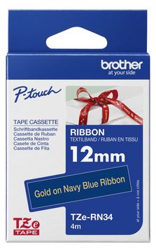 Brother TZe-RN34 - Gold auf Marineblau - Rolle (1,2 cm x 4 m) von LumaTech