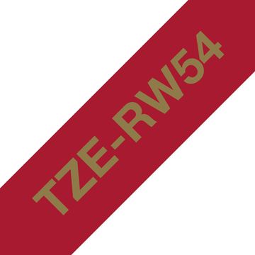 Brother TZe-RW54 - Seidig - Gold auf Weinrot - Rolle (2,4 cm x 4 m) von LumaTech