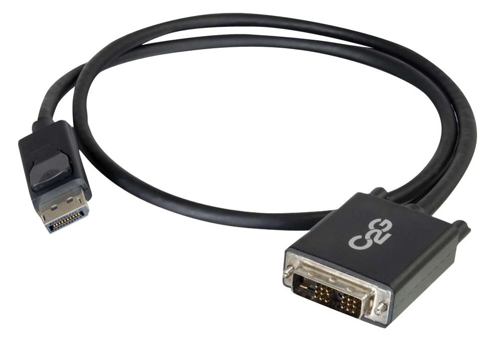 C2G 2m DisplayPort to Single Link DVI-D Adapter Cable M/M - DP to DVI - Black - DisplayPort-Kabel - DisplayPort (M)