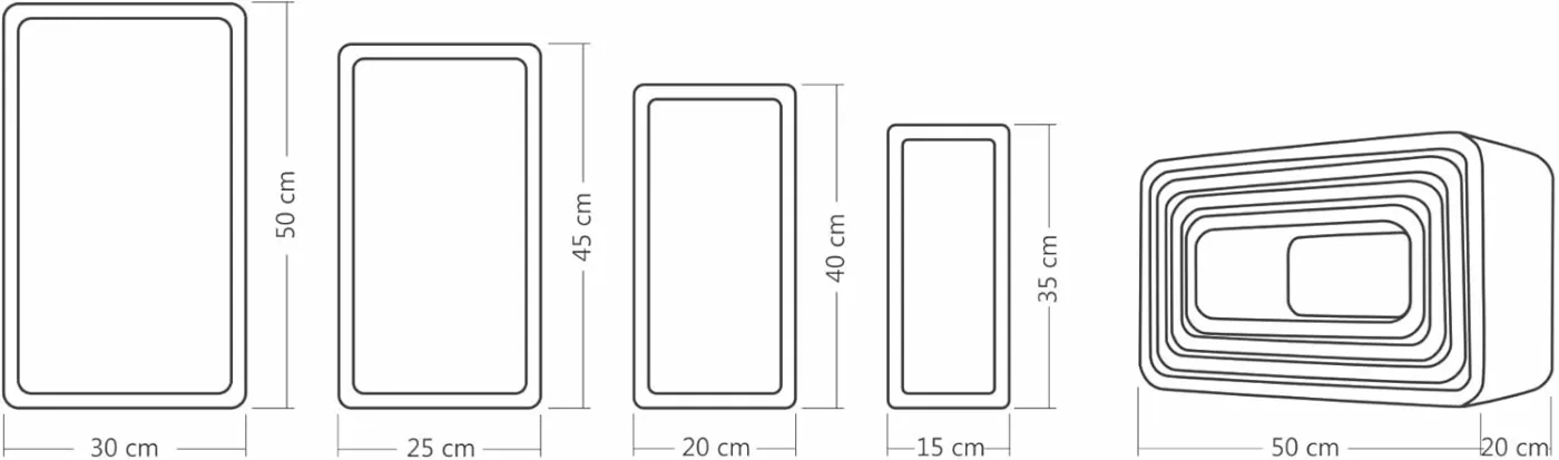 Cube Verstärkte Vielen Farben MDF Retro Design 4er Set Regal Regale Wandregal Deko Würfel CD DVD Lounge LO01 (Weiß) — Bild 3