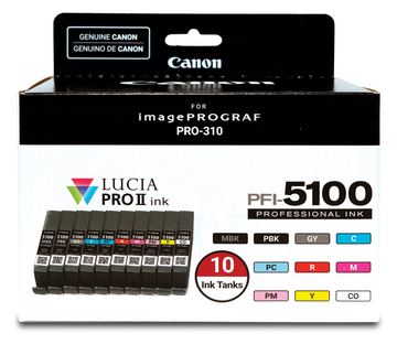 Canon PFI-5100 Multipack, Standardertrag, Cyan, Mattschwarz, Schwarz, 14,4 ml, 14,4 ml, 10 Stück(e) von LumaTech