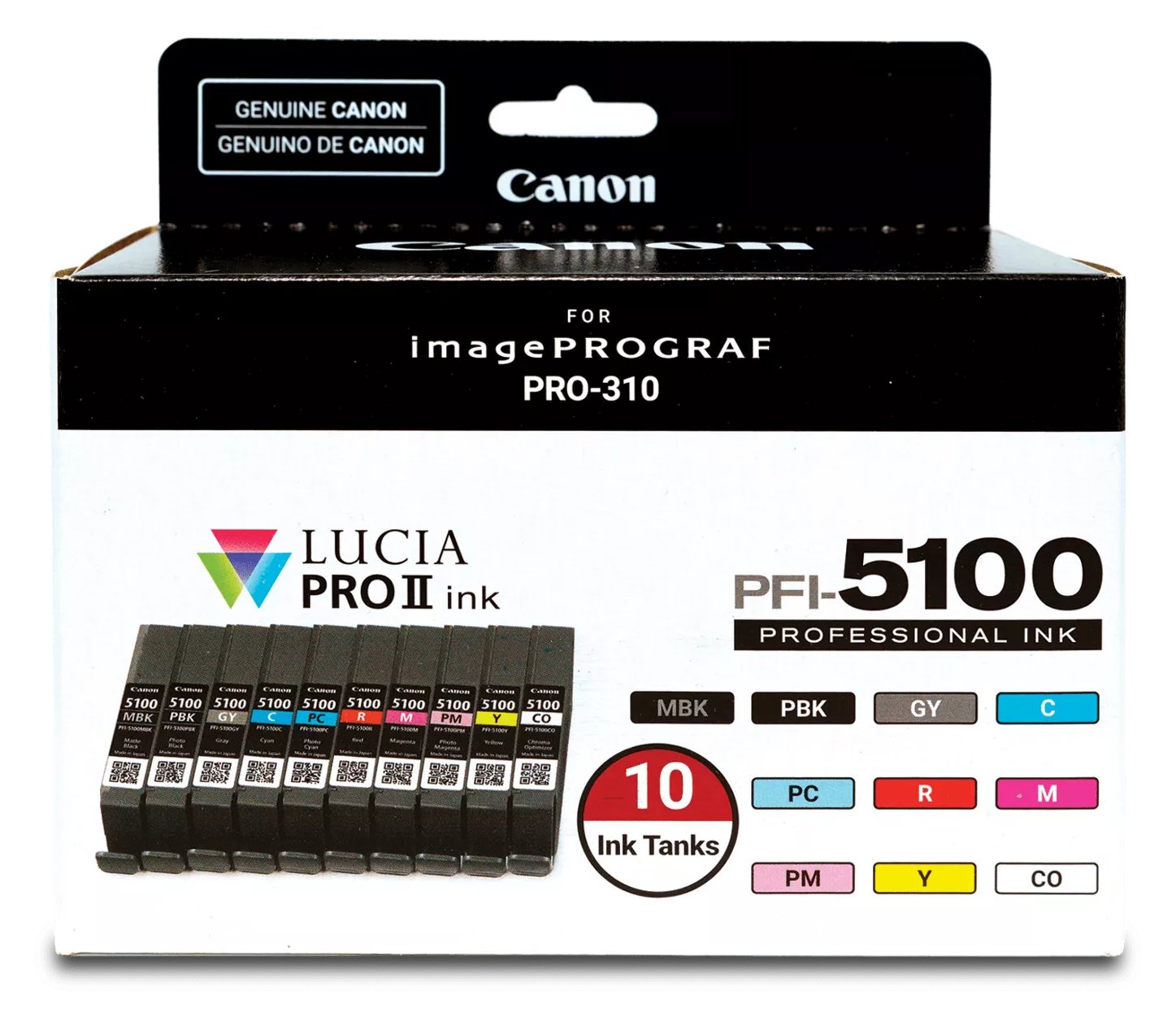 Canon PFI-5100 Multipack, Standardertrag, Cyan, Mattschwarz, Schwarz, 14,4 ml, 14,4 ml, 10 Stück(e)