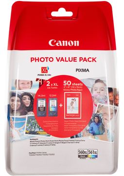 Canon PG-560XL/CL-561XL Photo Value Pack - Glänzend - 2er-Pack - Hohe Ergiebigkeit - Schwarz/Farbe (Cyan, Magenta, Gelb) von LumaTech