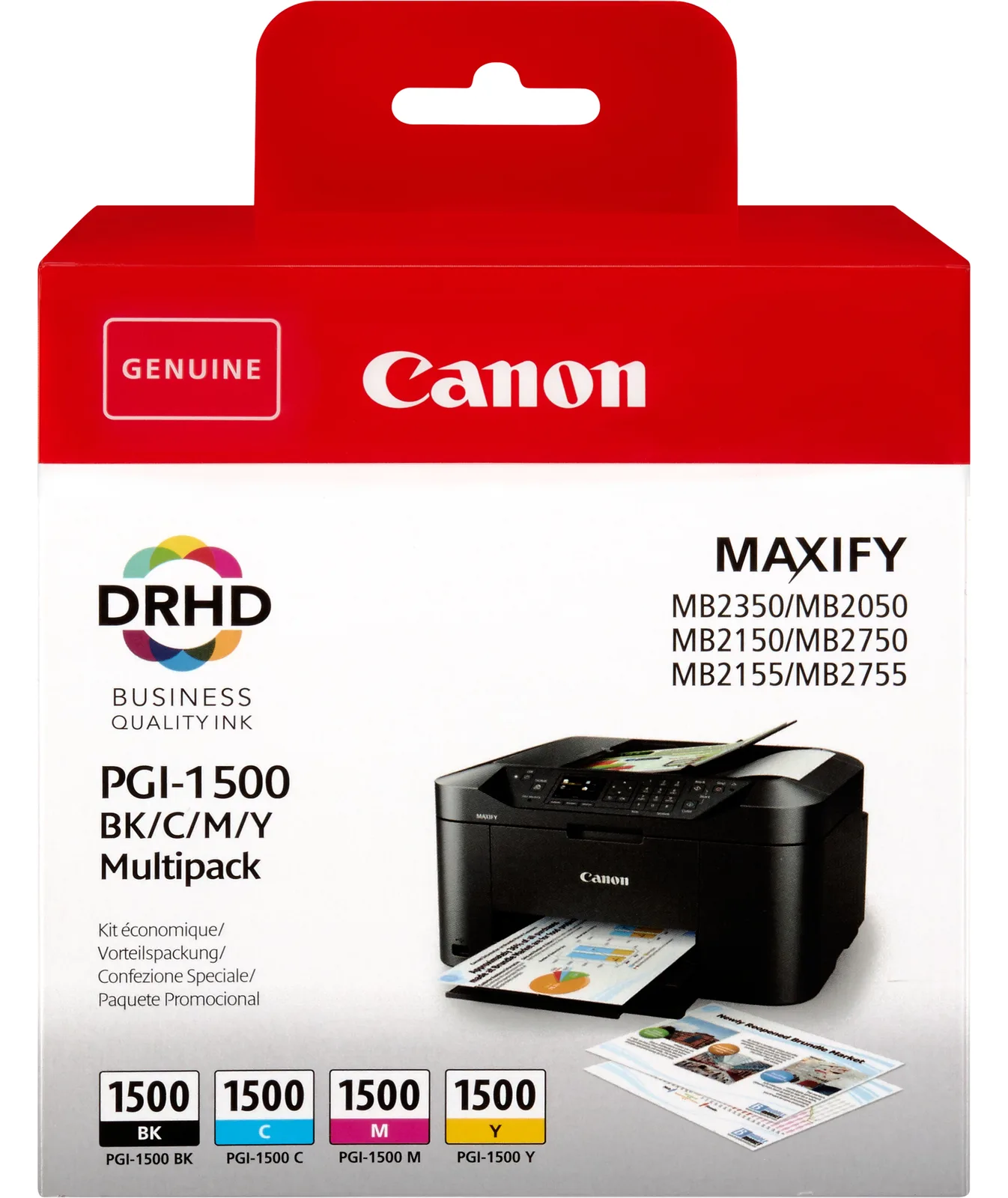 Canon PGI-1500 BK/C/M/Y Multipack - 4er-Pack, Ansicht 2