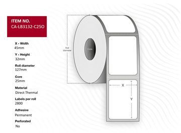 Capture Orange label Core Direct Thermal Coated von LumaTech