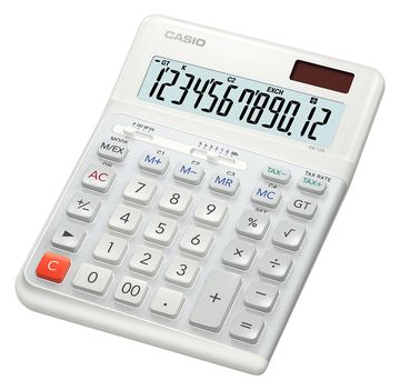 Casio DE-12E-WE - Desktop - Einfacher Taschenrechner - 12 Ziffern - Batterie/Solar - Weiß von LumaTech