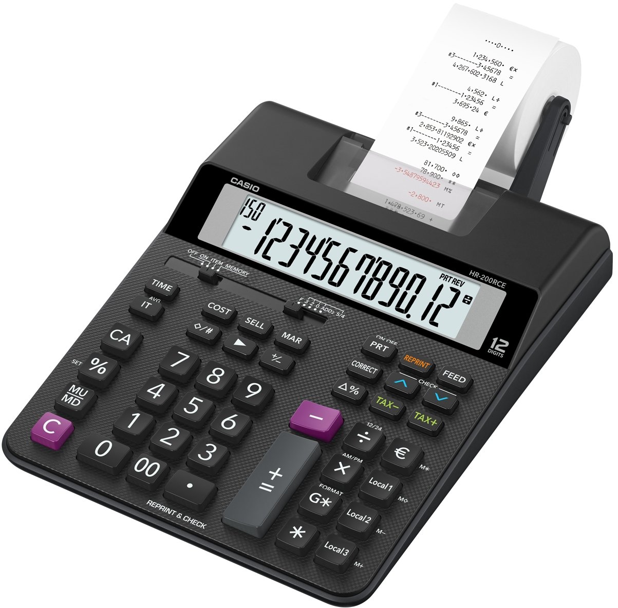 Casio HR-200RCE - Druckrechner - LCD - 12 Stellen