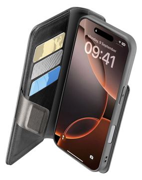Cellularline Book Agenda 2 Case iPhone 16 Pro Black von LumaTech