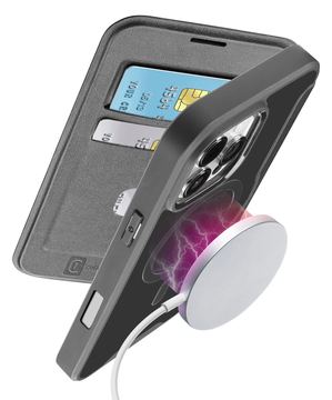 Cellularline Book Case Daily Mag iPhone 16 Pro Max Black von LumaTech