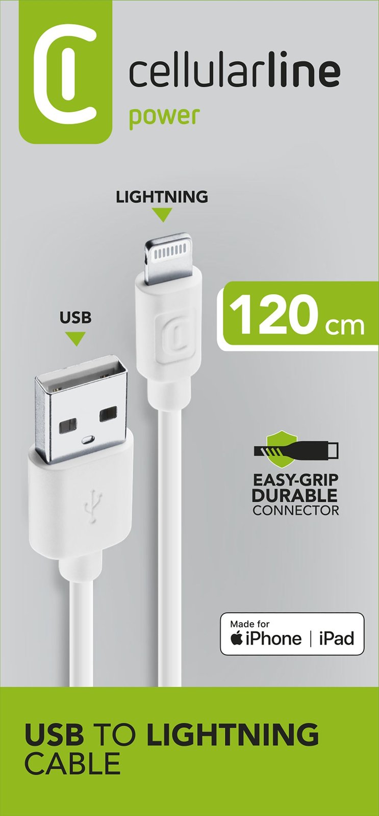Cellularline Lightning-Kabel - Lightning männlich zu USB männlich von LumaTech