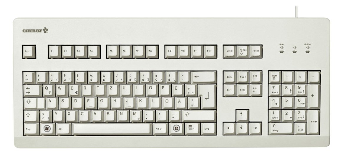 Cherry G80-3000 - Tastatur - PS/2, USB - TL: Deutsch, QWERTZ