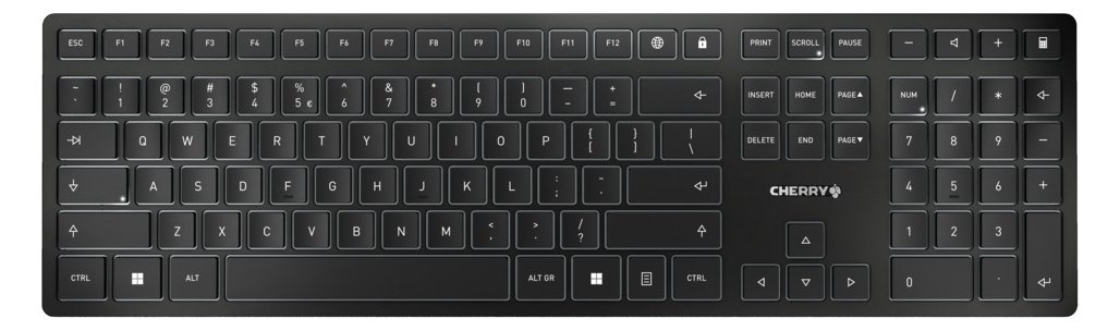 Cherry KW 9100 SLIM - Tastatur - kabellos - 2.4 GHz, Bluetooth 4.0 - TL: EU, QWERTY