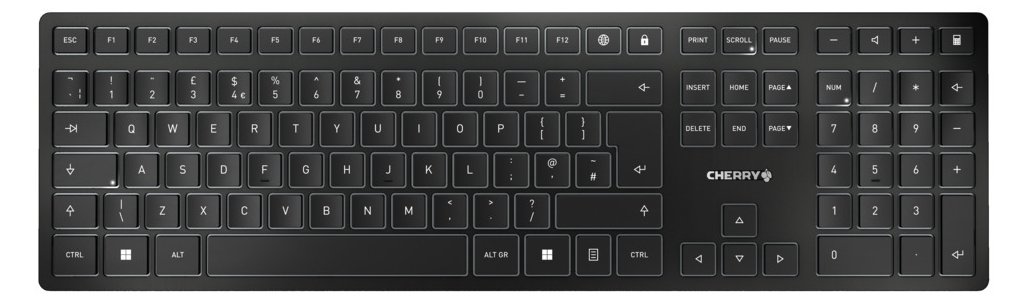 Cherry KW 9100 SLIM - Tastatur - kabellos - 2.4 GHz, Bluetooth 4.0 - TL: UK, QWERTY