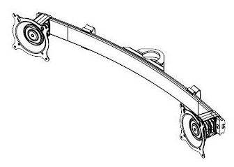 Chief KTA220B Dual Horizontal Array Pole Clamp - Montagekomponente (Befestigungsarm für Dual-Bildschirm) von LumaTech