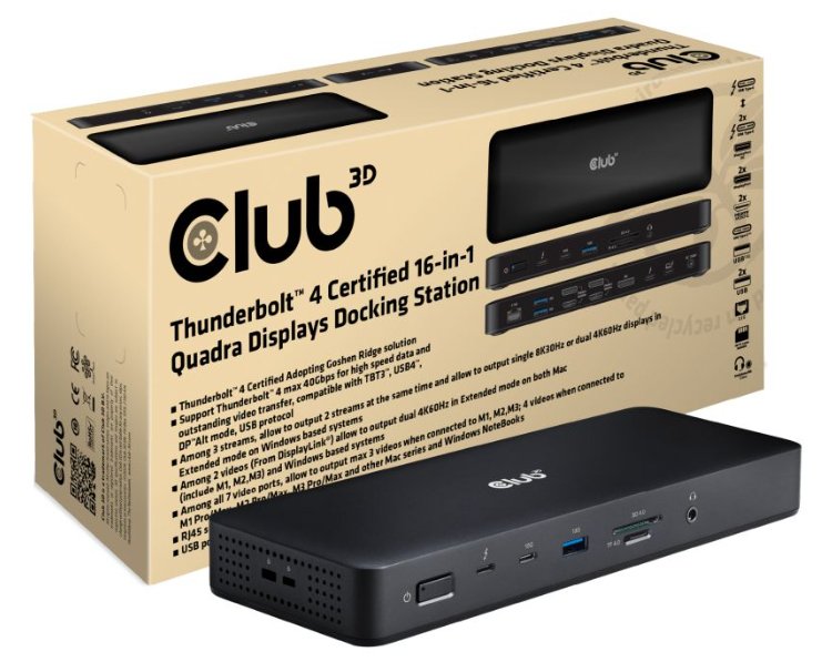 Club 3D 16-in-1 - Dockingstation - für Desktop, Laptop
