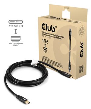 Club 3D Adapterkabel - 24 pin USB-C (M) zu Mini DisplayPort (M) von LumaTech
