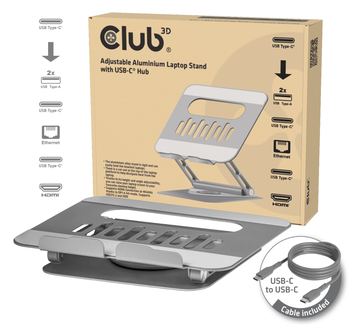 Club 3D Adjustable Aluminium Laptop Stand with USB-C Hub 4K60Hz 100W 360 von LumaTech