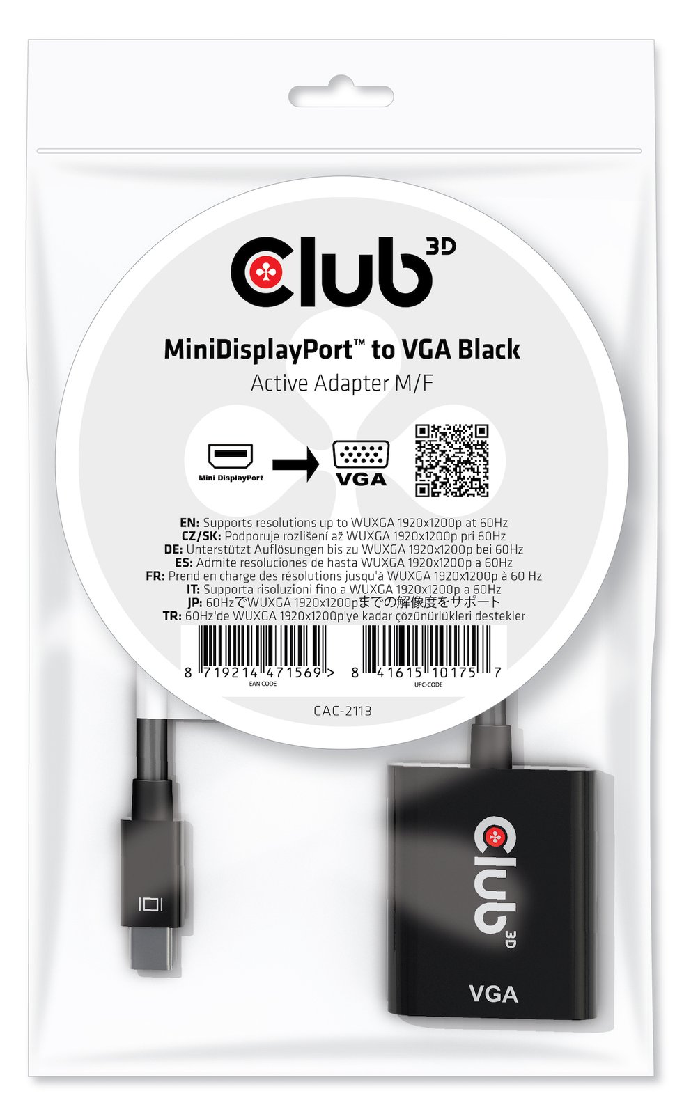 Club 3D CAC-2113 - Videoadapter - Mini DisplayPort (M)