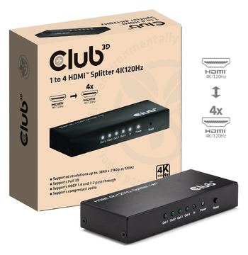 Club 3D CSV-1385 - Video-/Audio-Splitter - 1-to-4, 4K120Hz von LumaTech