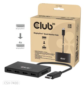 Club 3D DisplayPort Quad Displayport Mst 8K 30Hz Hub - Kabel - Digital/Display/Video von LumaTech