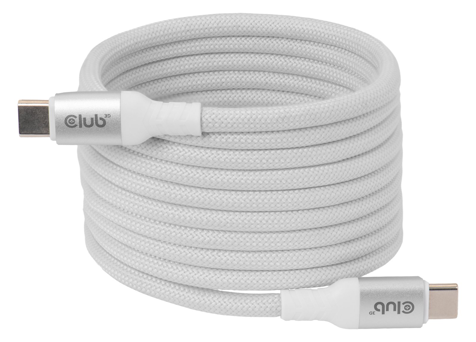 Club 3D Kabel USB-C 240W PD3.1 magnetisch Schnellladung weiß - Kabel - Digital/Daten