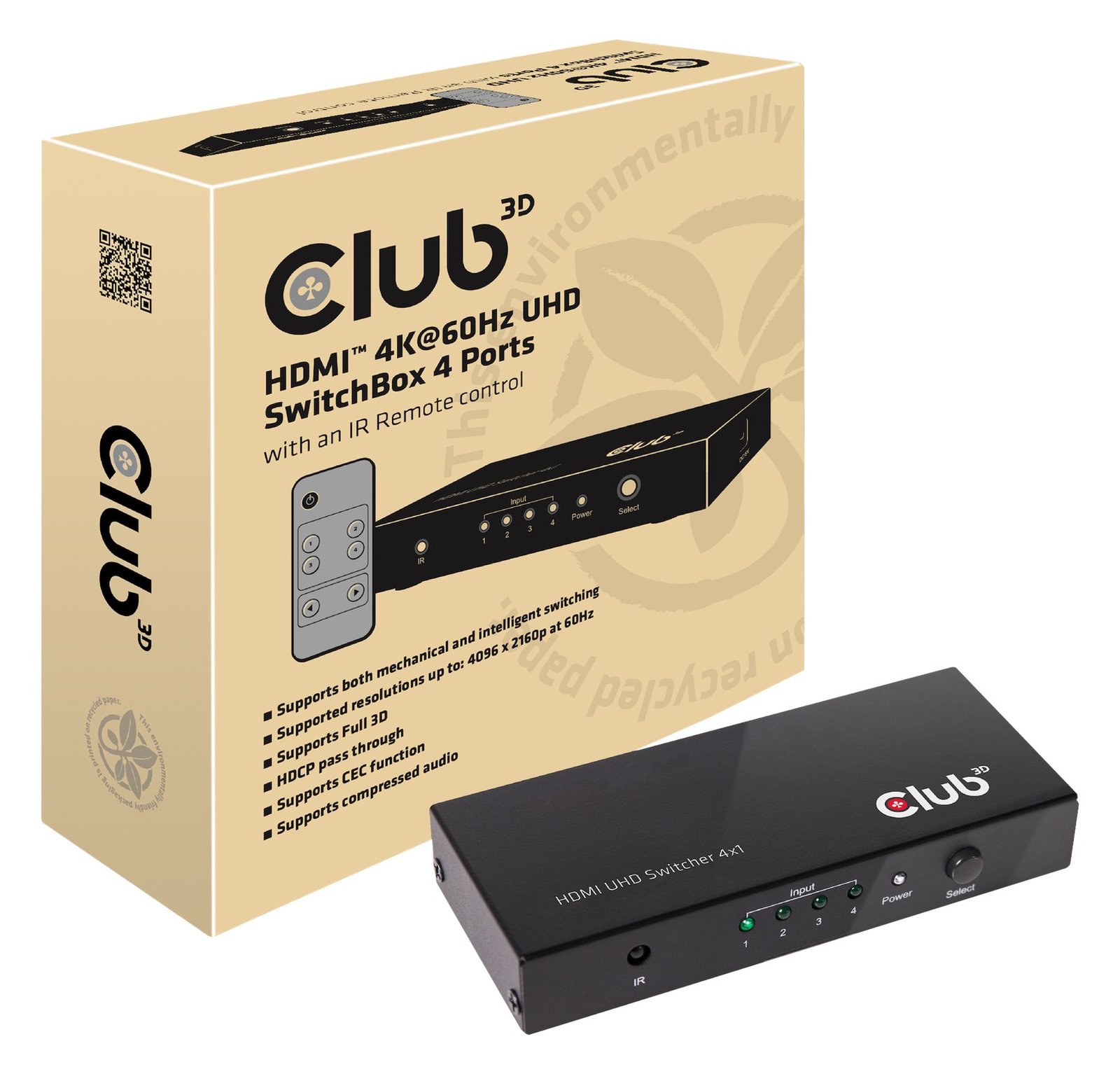 Club 3D SenseVision CSV-1370 - Video/Audio-Schalter