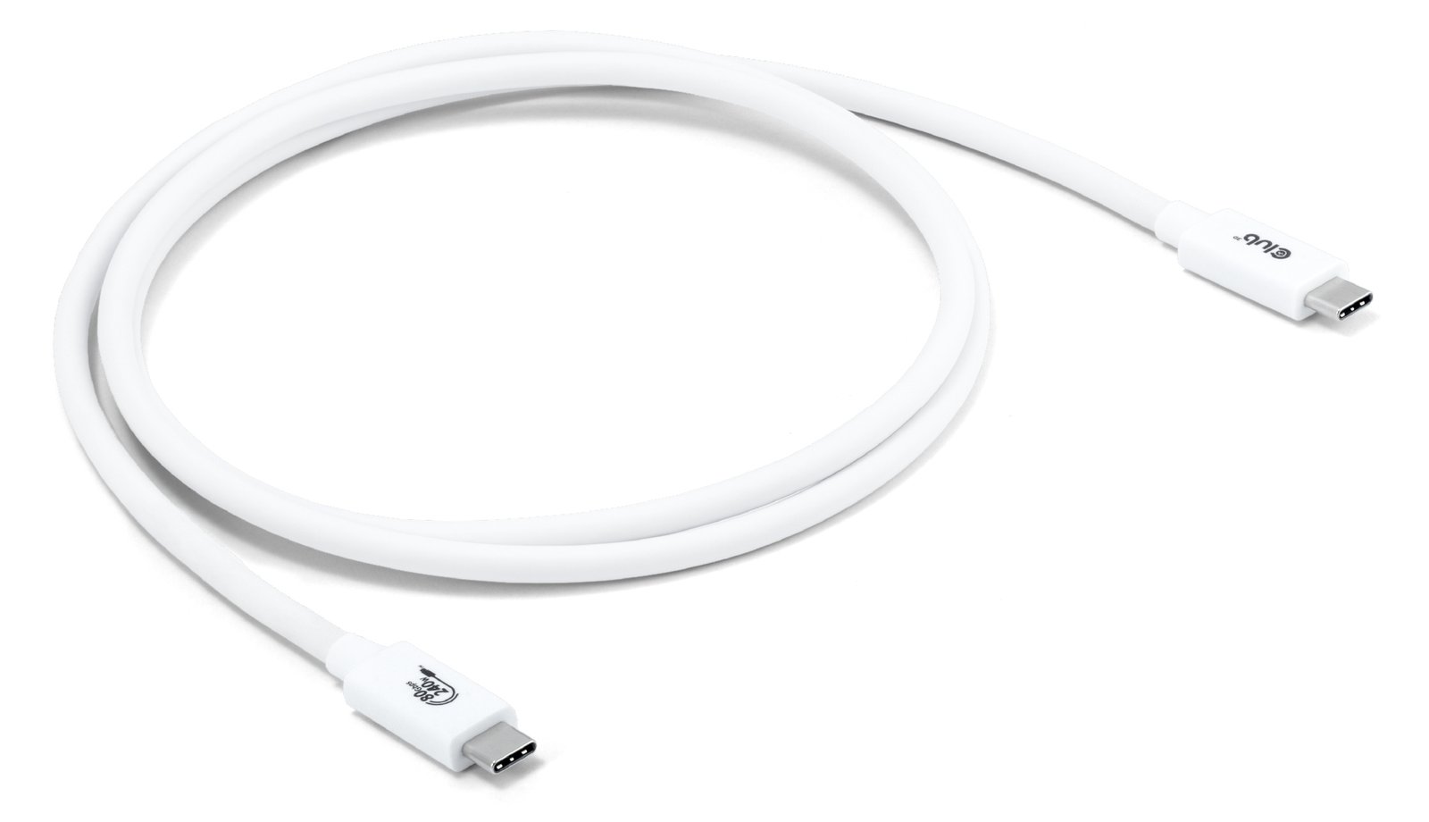 Club 3D Thunderbolt-Kabel - 24 pin USB-C (M) - zu 24 pin USB-C (M) - 1.2m - weiß