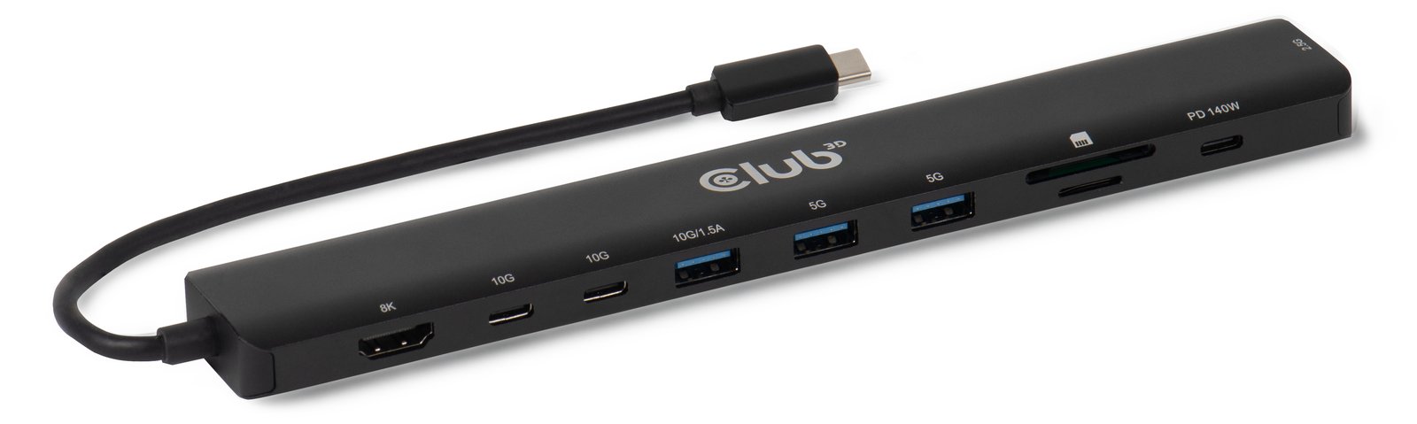 Club 3D Tragbare Docking USB-C ->2xUSB-C/3xUSB-A/HDMI/SD 140W retail
