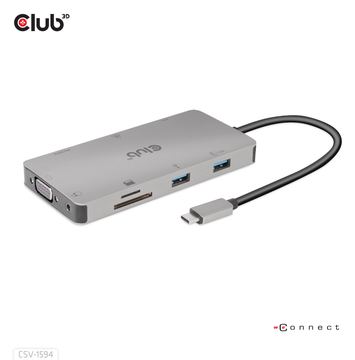 Club 3D USB Gen1 Type-C 9-in-1 hub - Dockingstation von LumaTech