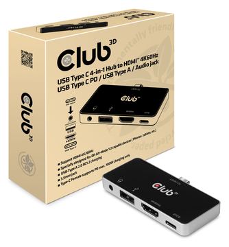 Club 3D USB Type C 4-in-1 Hub - Dockingstation von LumaTech