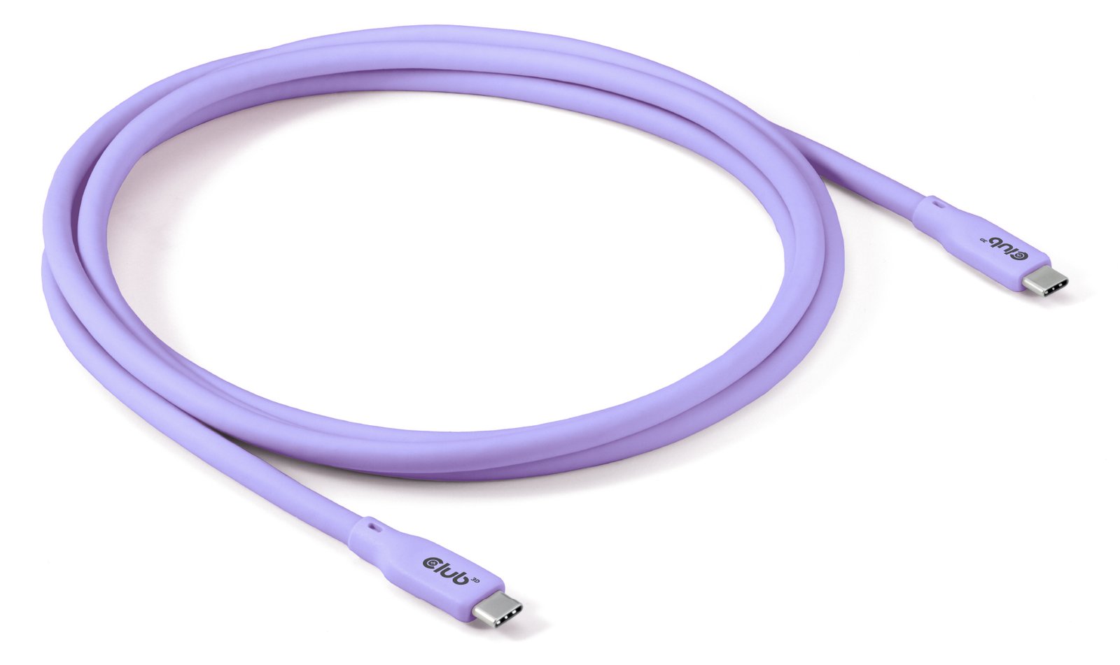 Club 3D USB-Kabel - 24 pin USB-C (M) zu 24 pin USB-C (M) - USB4 - 2 m - Support von 4K 60 Hz - bis zu 20 Gbps - Lila