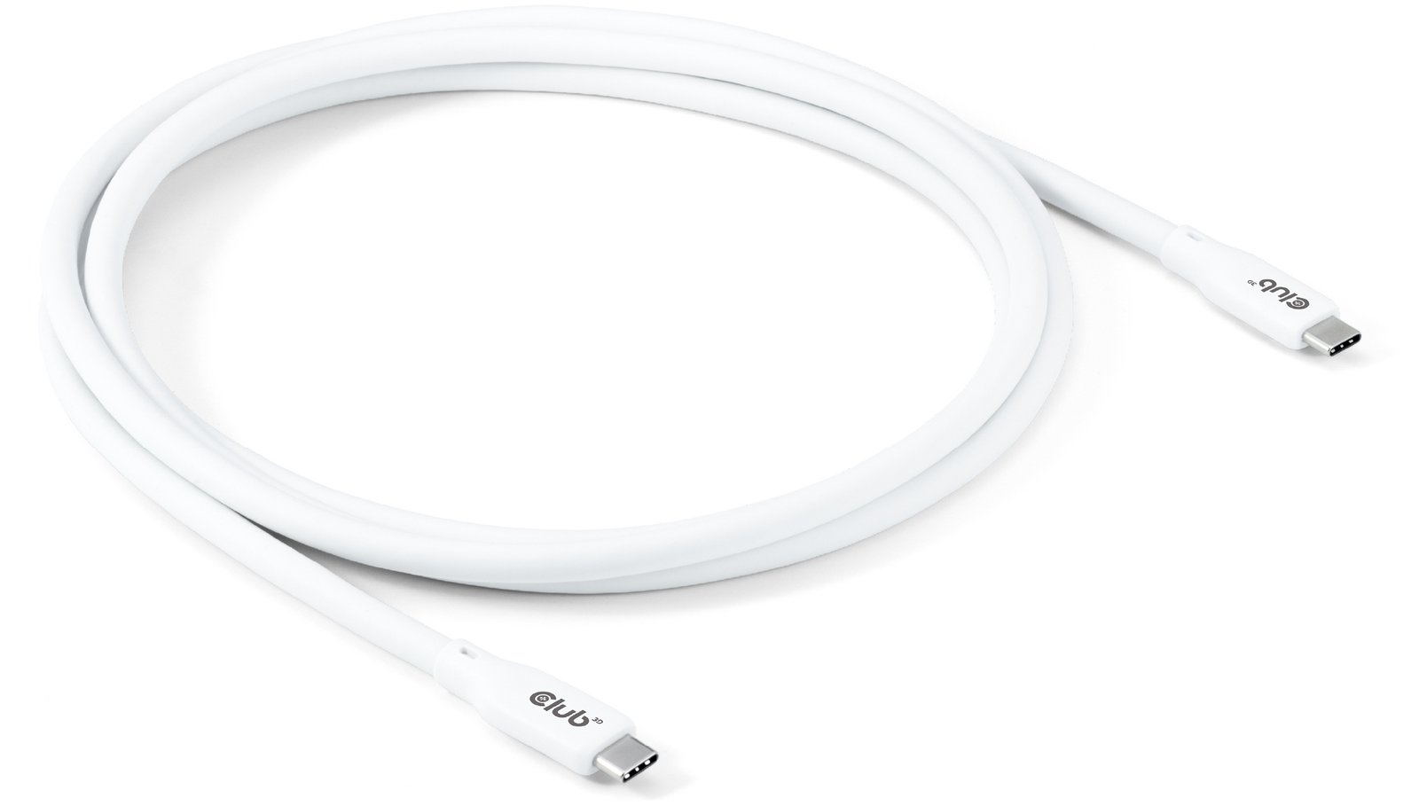 Club 3D USB-Kabel - 24 pin USB-C (M) zu 24 pin USB-C (M) - USB4 - 48 V - 5 A - 2 m - weiß