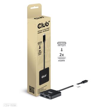 Club 3D Videoadapter - 24 pin USB-C männlich zu HDMI weiblich - 15 cm - USB-Stromversorgung (100 W) von LumaTech