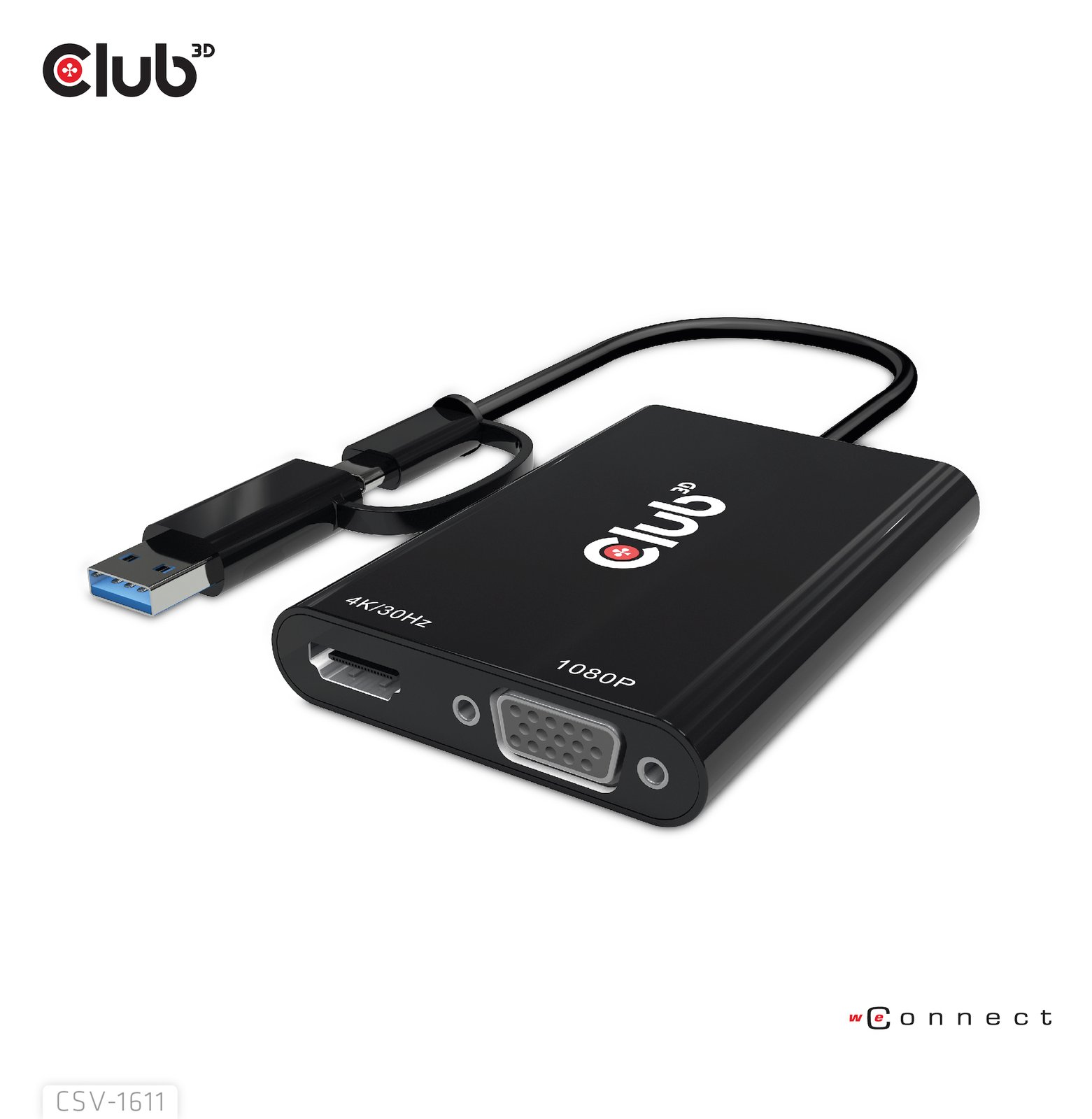 Club 3D Videoadapter - USB Typ A, 24 pin USB-C (M)