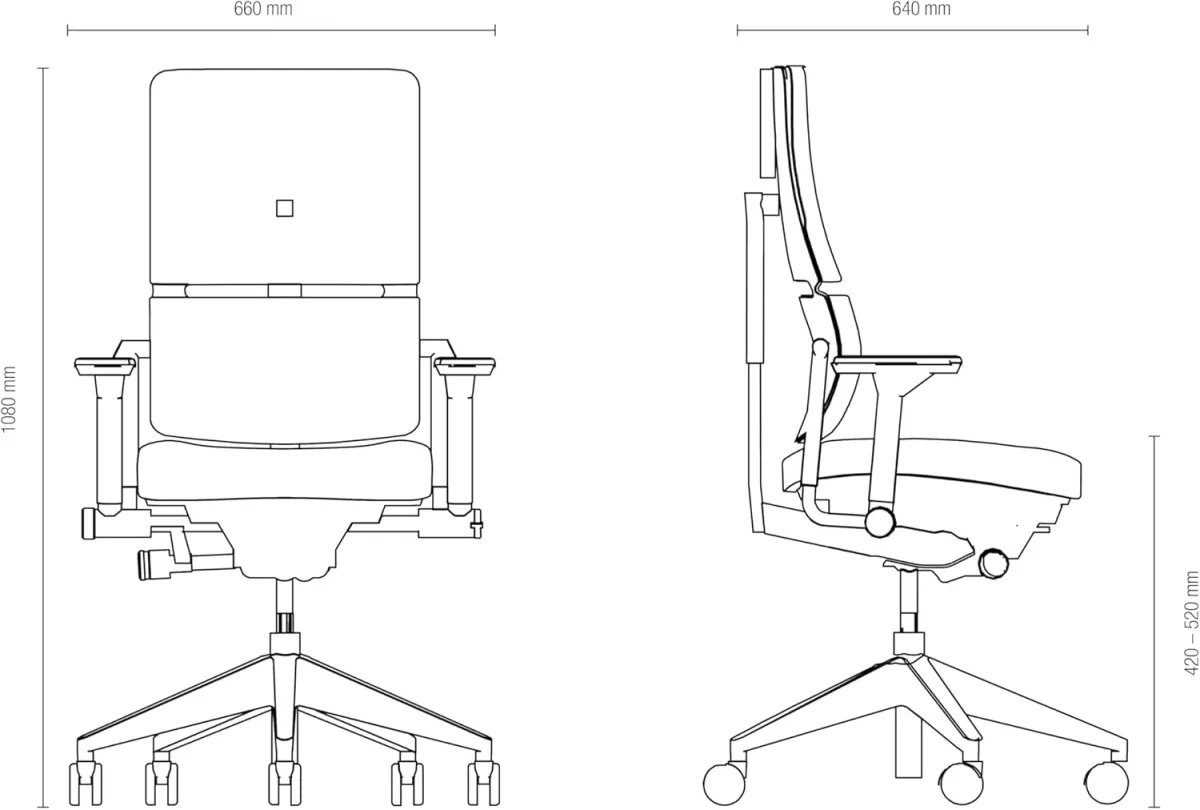 Steelcase Please Ergonomischer Bürodrehstuhl mit höhenverstellbarer Lumbalstütze Onyx Schwarz, 66 x 64 x 108 — Bild 2