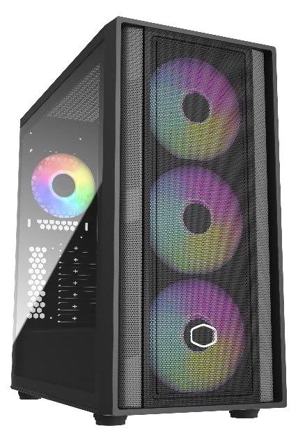 Cooler Master MasterBox 600 - Mid tower - E-ATX - Seitenteil mit Fenster (gehärtetes Glas) - Schwarz
