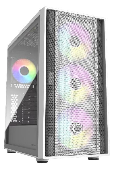 Cooler Master MasterBox 600 - Mid tower - E-ATX - Seitenteil mit Fenster (gehärtetes Glas) - Weiß