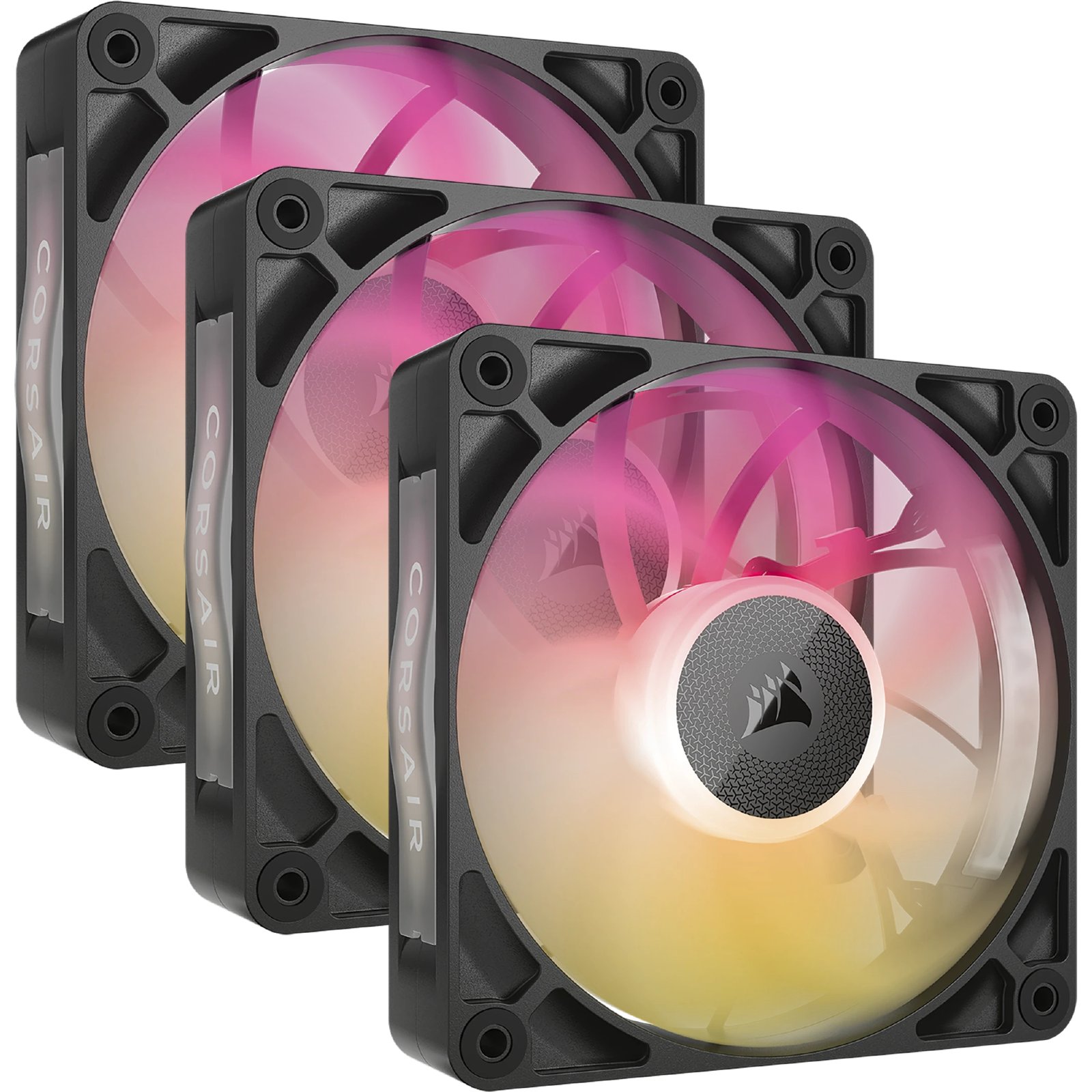 Corsair iCUE Link RX120 MAX RGB Starter Kit - Gehäuselüfter - 120 mm - Schwarz (Packung mit 3)