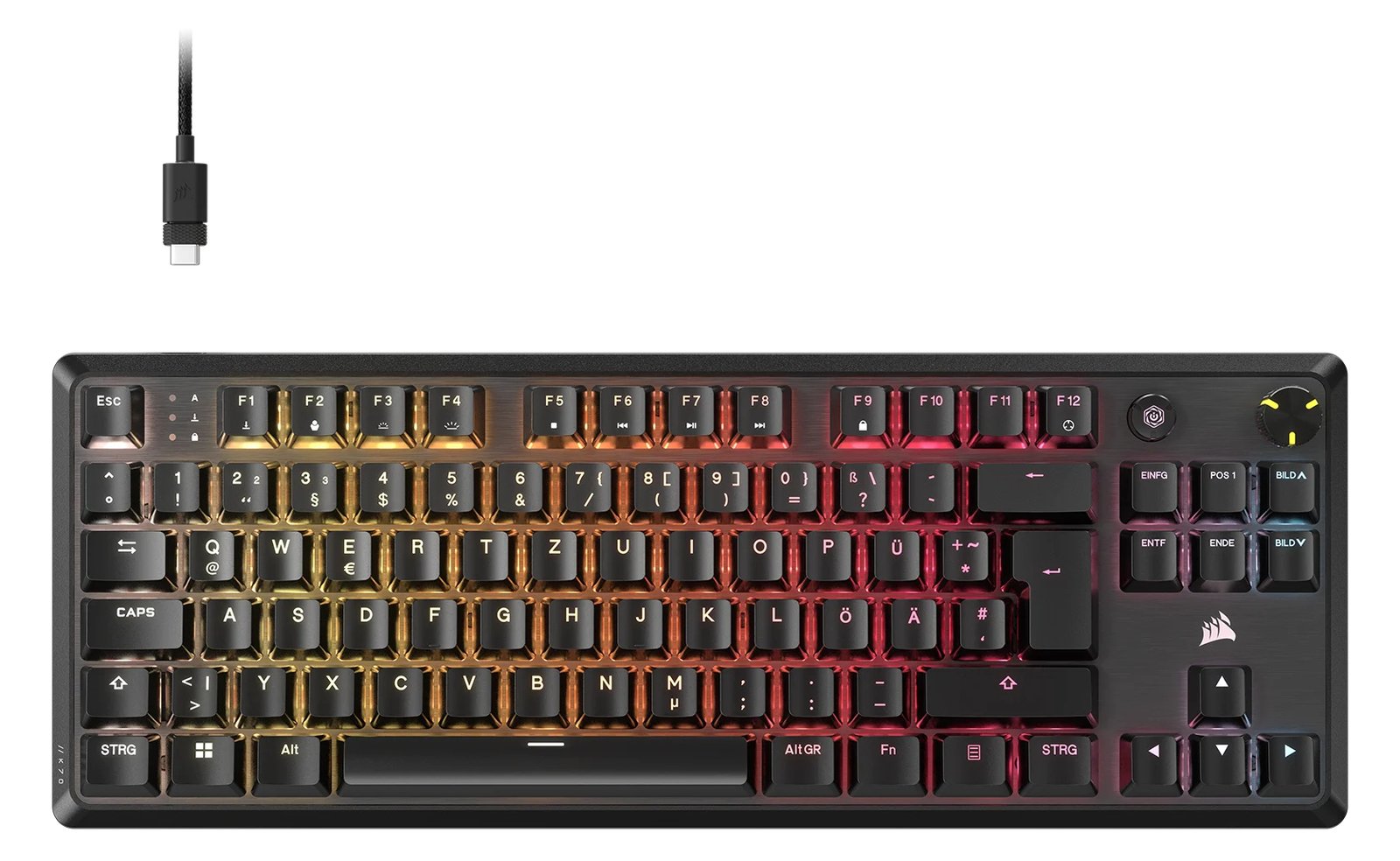 Corsair K70 CORE TKL RGB - Tastatur - TKL - hintergrundbeleuchtet - TL: Deutsch, QWERTZ