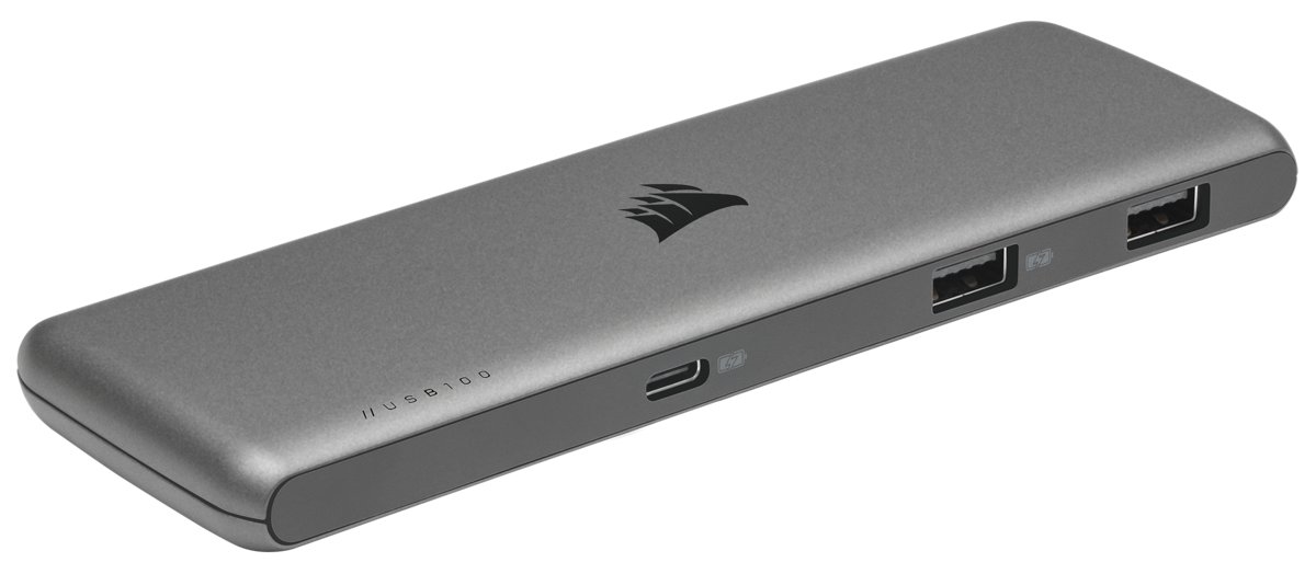 Corsair USB100 - Hub - 4 x SuperSpeed USB 3.0 + 3 x USB-C