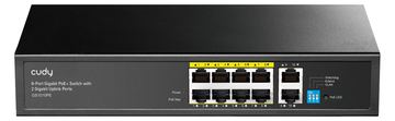 CUDY GS1010PE - Gigabit Ethernet (10/100/1000) - Power over Ethernet (PoE) - Rack-Einbau - Wandmontage von LumaTech