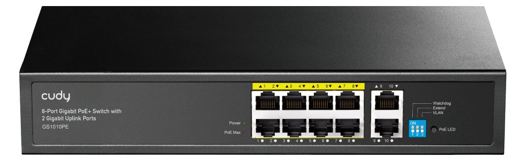 CUDY GS1010PE - Gigabit Ethernet (10/100/1000) - Power over Ethernet (PoE) - Rack-Einbau - Wandmontage