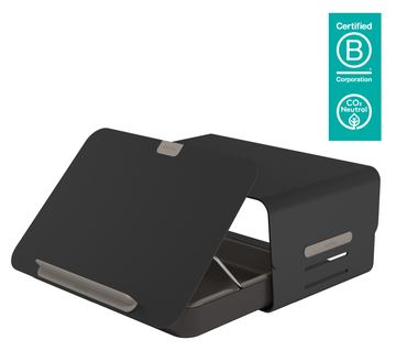 Dataflex Addit Bento Ergonomic Desk set 223 - Monitorerhöhung mit Toolbox von LumaTech