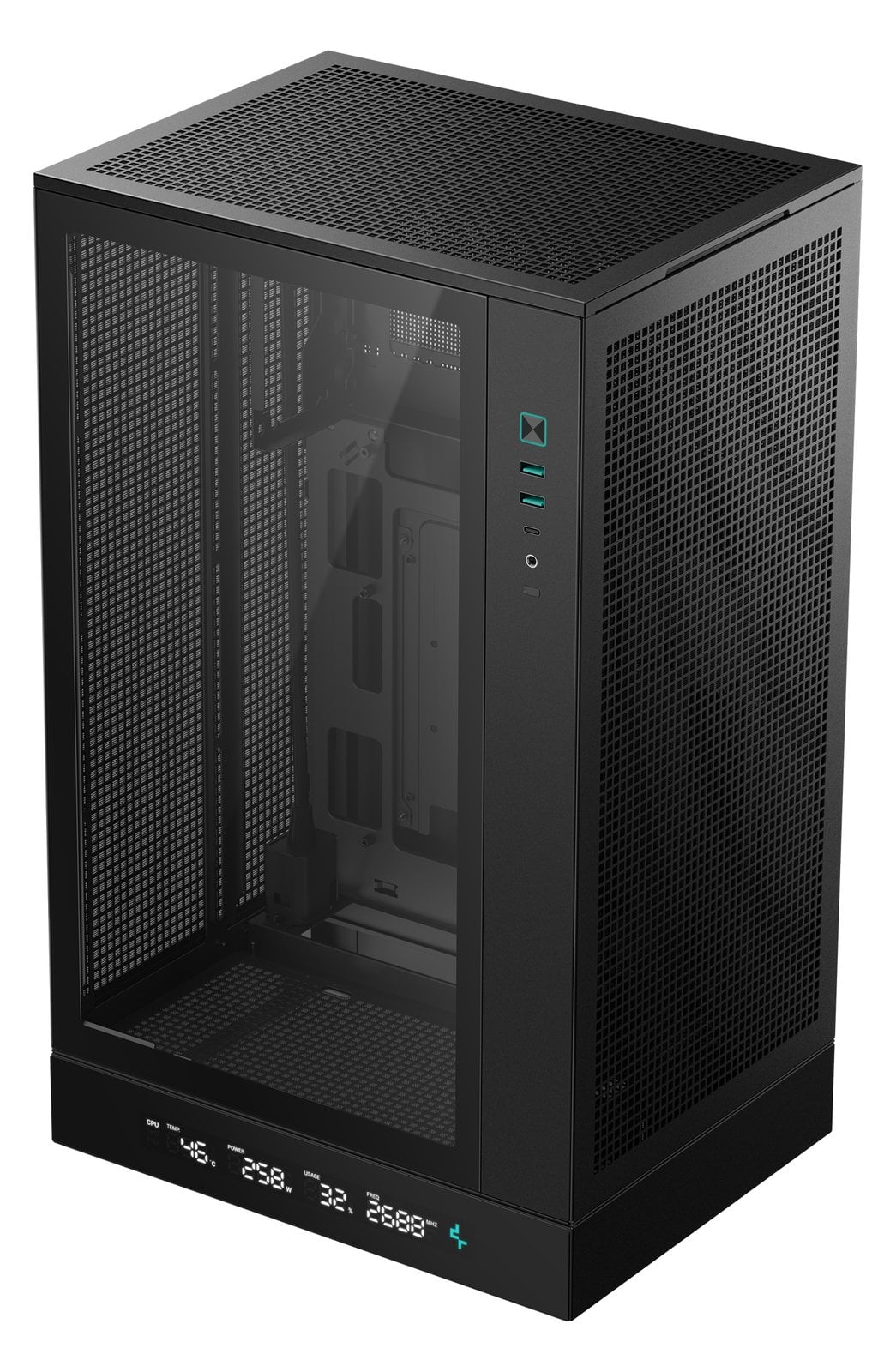 Deepcool CH270 Digital Micro ATX Mini Tower Case with Glass Panel Black - Midi/Minitower - ATX