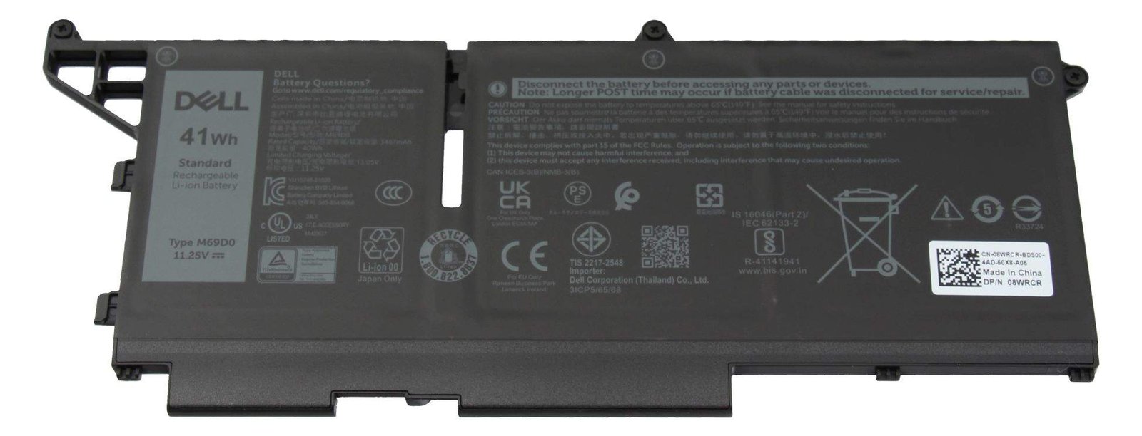 Dell 41Whr Lithium-ion battery for Latitude and Precision - Batterie - 3.467 mAh